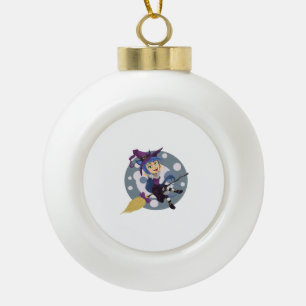 Hexe Halloween Keramik Kugel-Ornament