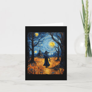 Hexe Halloween Starry Night Van Gogh Kostümkunst Karte