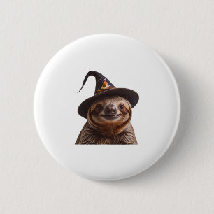 Hexe Halloween-Trick oder leckeres Kürbiski Button