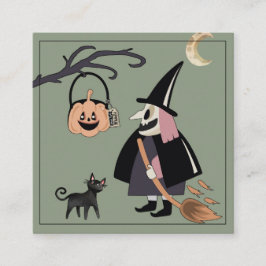 Hexe Happy Halloween von der Lehrer-Abschlusskarte Begleitkarte