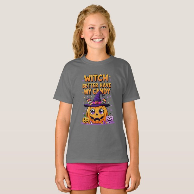 Hexe hat besser meine Süßigkeit - Niedliches Kawai T-Shirt (Vorne ganz)