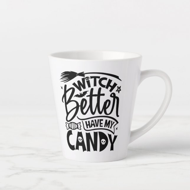 Hexe hat besser meine Süßigkeiten. Milchtasse (Rechts)
