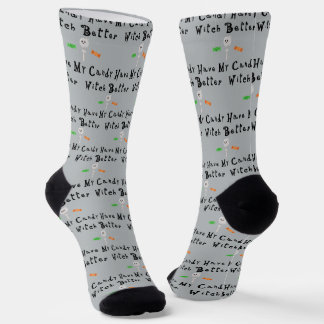 Hexe hat besser meine Süßigkeiten. | Schwarze Buch Socken