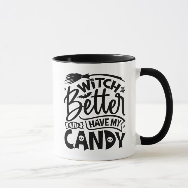 Hexe hat besser meine Süßigkeiten. Tasse (Rechts)