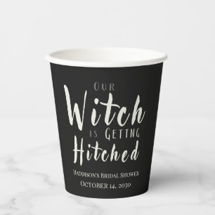Hexe heiratet Halloween Brautparty Pappbecher