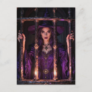 Hexe hinter Gittern Postkarte