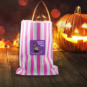 Hexe Hot Soup Witziges Halloween-Individuelle Name Quadratischer Aufkleber