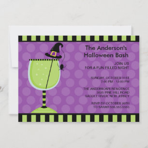 Hexe-Hut-Cocktail-Halloween-Party-Einladung Einladung