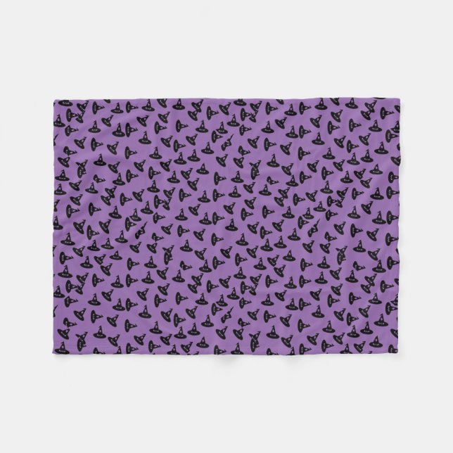 Hexe-Hut-SchwarzesConfetti Fleecedecke (Vorderseite (Horizontal))