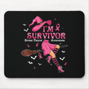 Hexe, ich bin ein überlebendes Halloween-Brustkreb Mousepad