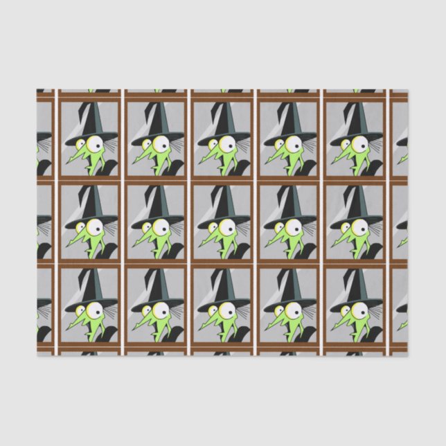 Hexe im Spiegelgewebe Seidenpapier (Vorderseite)