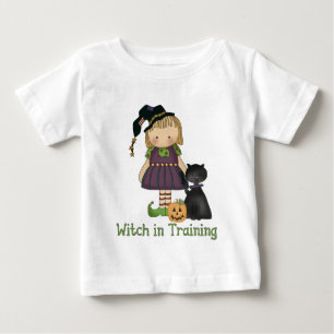 Hexe im Training Halloween Säuglings langer Schläf Baby T-shirt