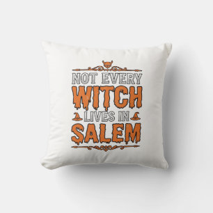 Hexe im Vintage-Stil Salem Halloween-Schriftdesign Kissen