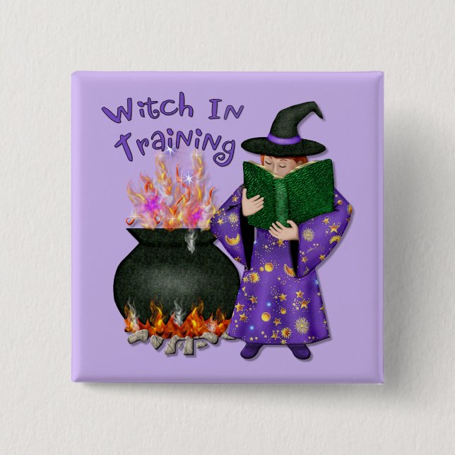 Hexe in der Ausbildung Button (Vorderseite)