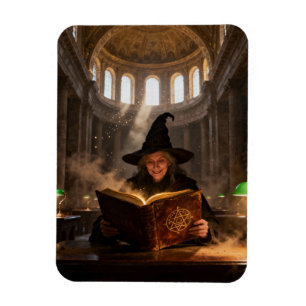 Hexe in der Bibliothek  Magnet
