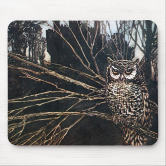 Hexe in der Eulen-Form Mousepad