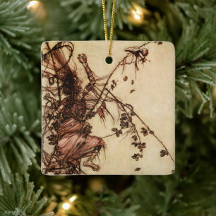 Hexe in Dornen verstrickt von Arthur Rackham Keramikornament