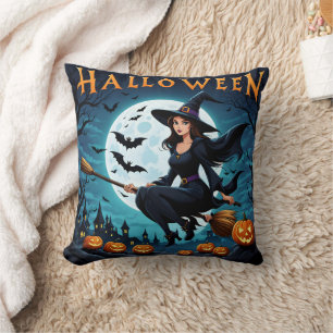 Hexe in Halloween Kissen