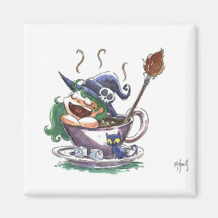 Hexe-Kaffeepause 1 Magnet
