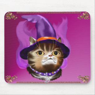 Hexe-Katzen-Gesicht mousepad