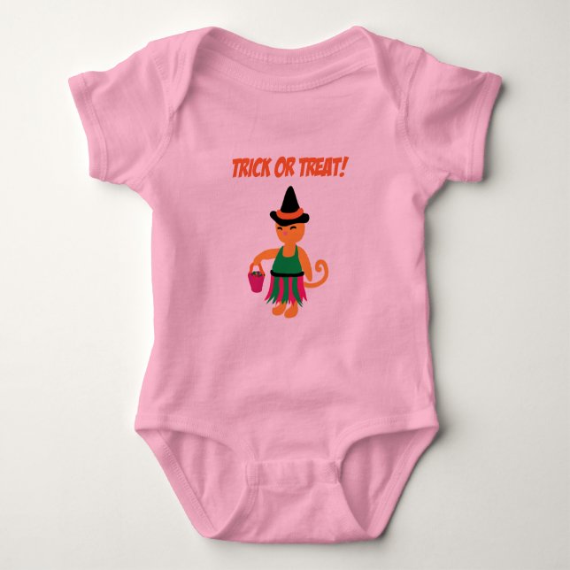 Hexe Kitty Baby Strampler (Vorderseite)
