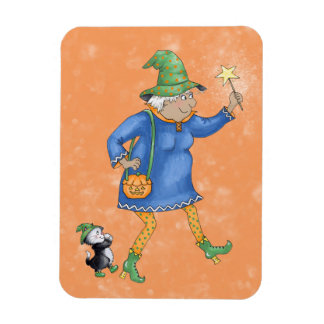 Hexe mit Katze  Magnet