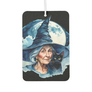 Hexe mit Katze - Wicca Halloween 1 Autolufterfrischer