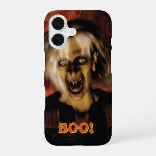 Hexe mit Kürbis gewischt. Halloween iPhone 16 Hülle
