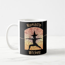 Hexe Namaste Hexen Halloween Yoga Orange Black Kaffeetasse