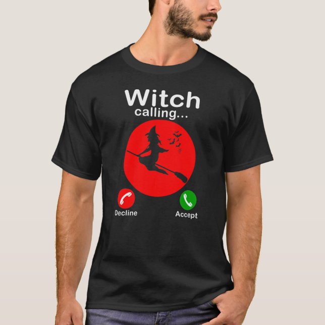 Hexe nennt Trick oder Treat Funny Halloween T-Shirt (Vorderseite)