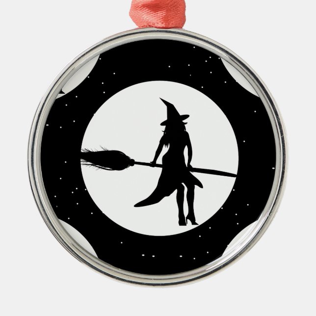 Hexe Ornament Aus Metall (Vorne)