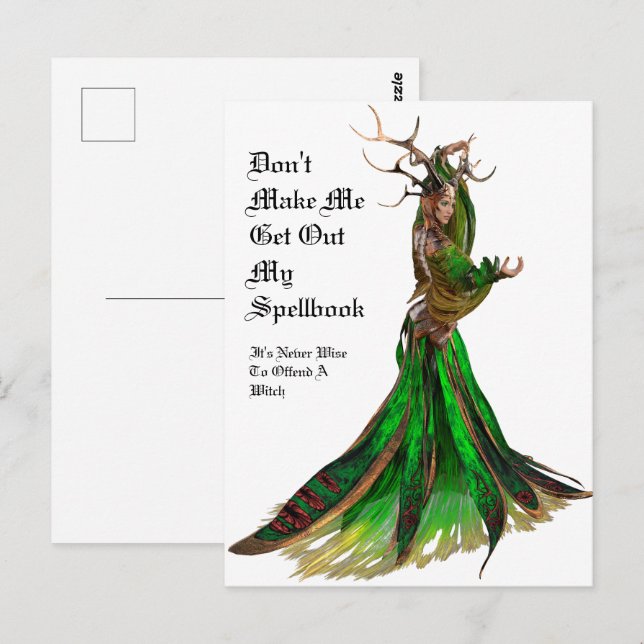 Hexe Postkarte (Vorne/Hinten)