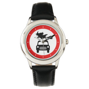 Hexe Road Sign Watch Armbanduhr