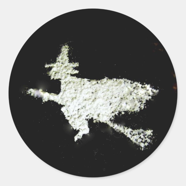 Hexe Runder Aufkleber (Vorderseite)