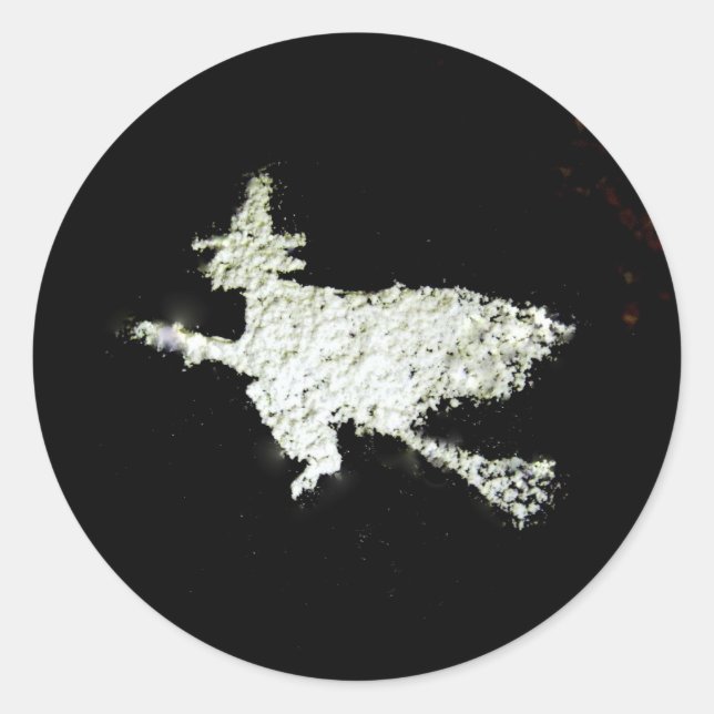 Hexe Runder Aufkleber (Vorderseite)