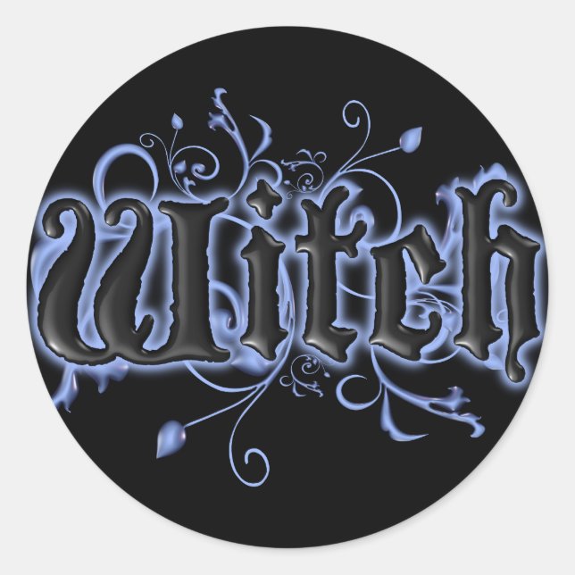 Hexe Runder Aufkleber (Vorderseite)