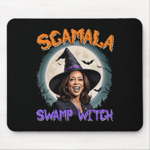 Hexe Scamala Harris Anti Kamala Halloween Black P Mousepad