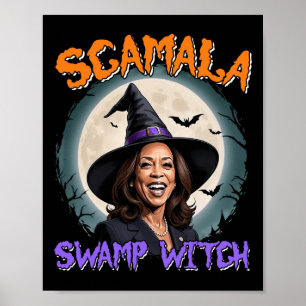 Hexe Scamala Harris Anti Kamala Halloween Black P Poster