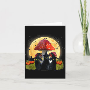 Hexe schwarze Katzen und Pilz lustige Katze Hallow Karte