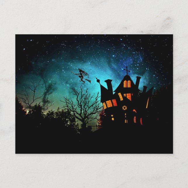 Hexe-Spuk Hauspostkarte Postkarte (Vorderseite)