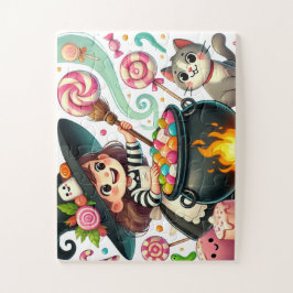 Hexe Stirring a Pot of Candy