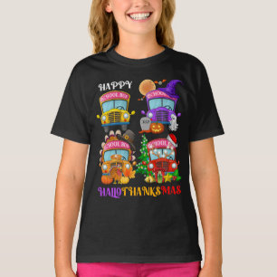 Hexe Türkei Santa School Bus Happy HalloDankeMas T-Shirt