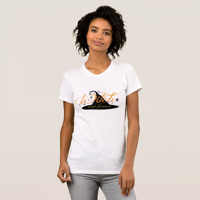 Hexe und berühmtes T-Shirt der Damen-Halloween (Vorne ganz)