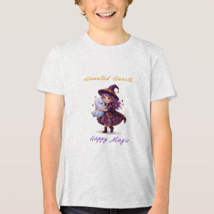 Hexe und Boo Freundinnen Süßer Halloween-Zauber Tri-Blend Shirt