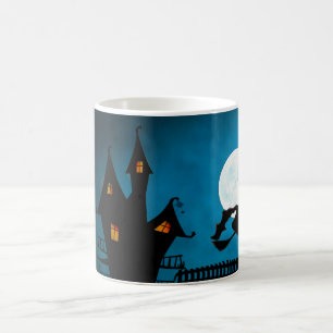 Hexe und Burg Weißer Kaffee Tasse
