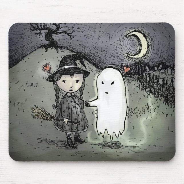 Hexe und Geist in Liebe Mousepad (Vorne)
