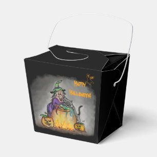 Hexe und Katze, Happy Halloween! Geschenkschachtel