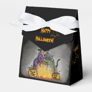 Hexe und Katze, Happy Halloween! Geschenkschachtel