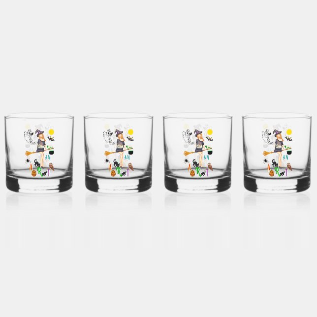 Hexe und Kunst Whiskyglas (Vorderseite)