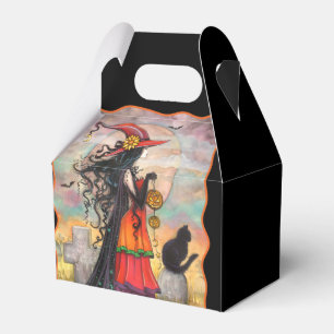 Hexe und schwarze Katze Halloween-Geschenkbox Geschenkschachtel